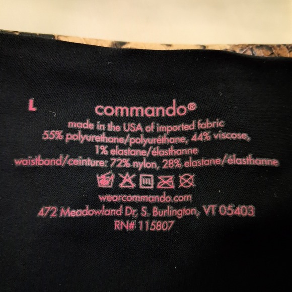 Commando Perfect Control Faux Leather Compression High Rise Leggings Snake Sz L - Picture 6 of 10